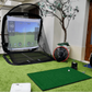 Spornia Golf Simulator Bundle #1: SPG-7 Net + Golf Teaching Hitting Mat + Garmin Approach® R10